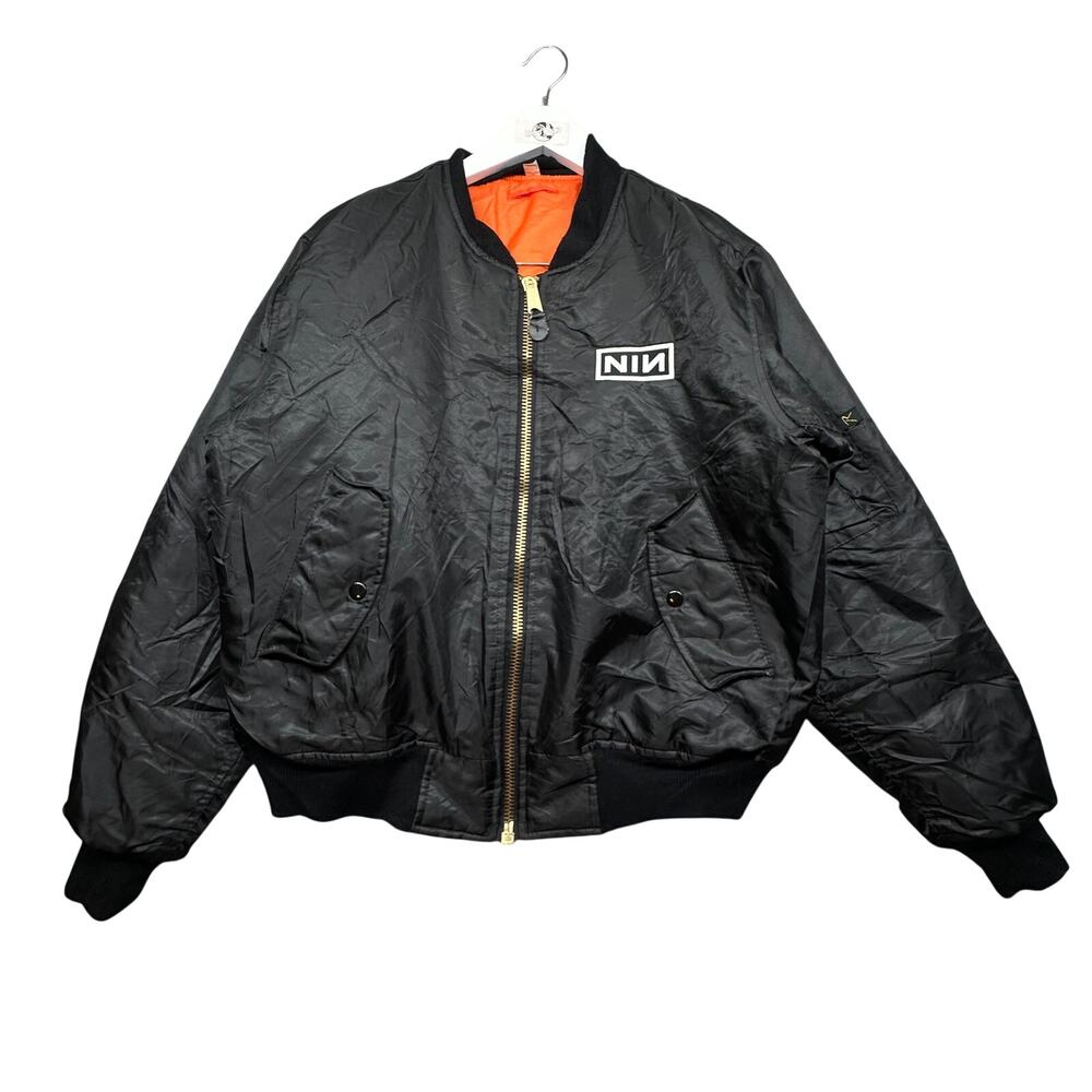 Vintage NIN Nine Inch Nails Rothco MA-1 Bomber Jacket Mens Small Medium Black
